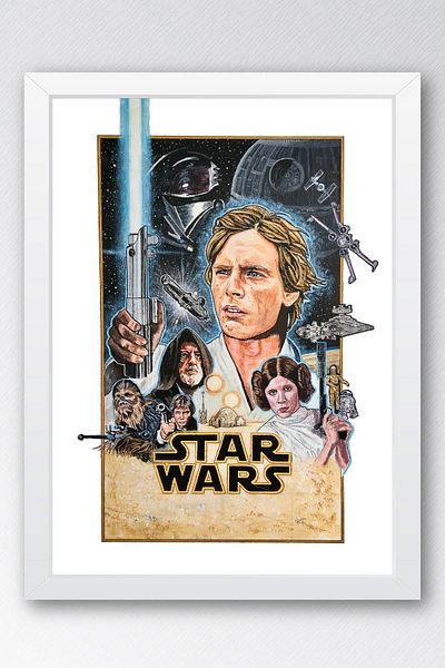 Saturn Pictură înrămată Star Wars - Space Wars Nostalgia Old Fim Poster Pictură