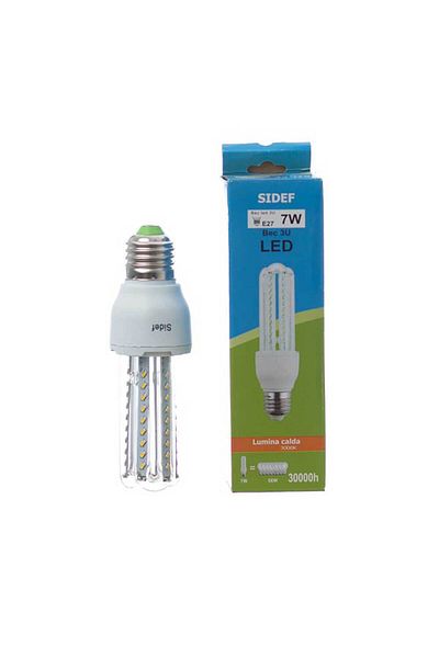 Homelux LED bulb 3U, E27, 7W, Lw