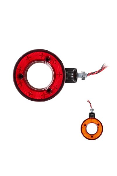 FORMPLAS Ayna Altı Küpe İçi Boş 18 Led'Li 120Mm 12V-24V Sarı - Kırmızı - FR03...