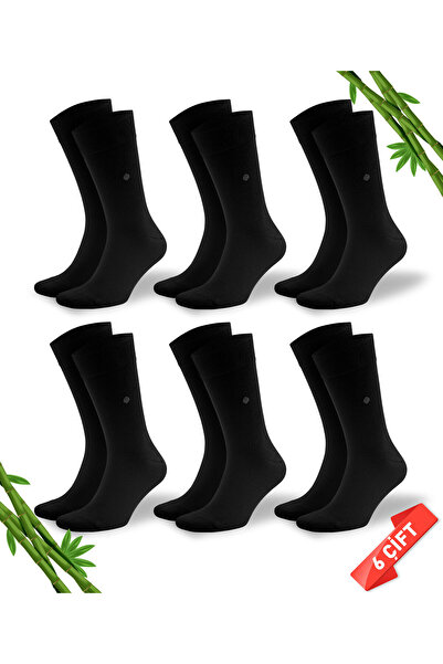 DAYCO Premium Klasik Uzun Boy Siyah Renk Kışlık Erkek Bambu Soket Çorap