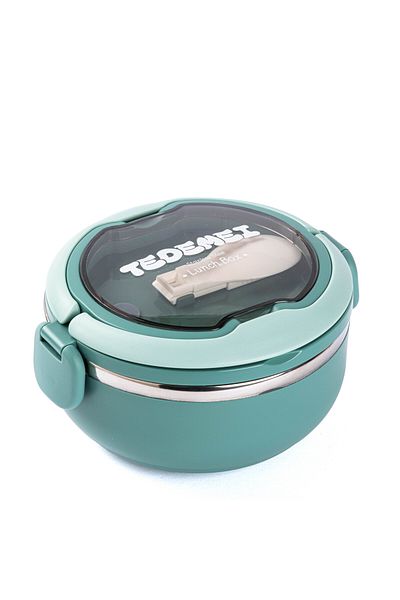 Tantitoni Tedemei Green Stainless Steel Food Carriage Container with Spoon 700ml