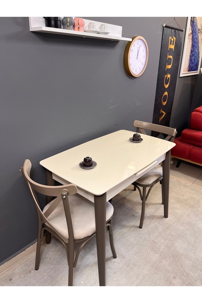 VOGUE TASARIM VE AKSESUAR 60/100 açılıp kapanan büyüyebilen küçük sıcak yemek masası şık mutfak masası