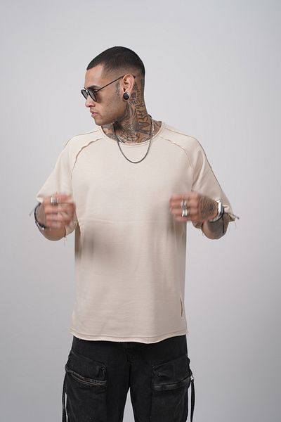 Butik TREND WE Crew Neck Raglan μανίκι με βουρτσισμένο ύφασμα 3 νημάτων Oversize T-shirt