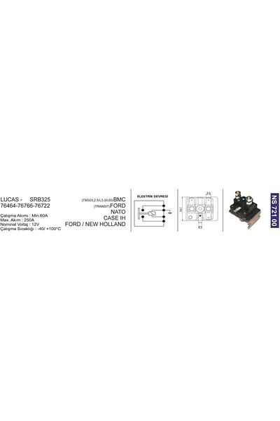 NESAN Lucas Srb325 12V Bmc - Anadol Ford Transit/Universal 76464- Ns72100 Truck-Truck-Work Machine