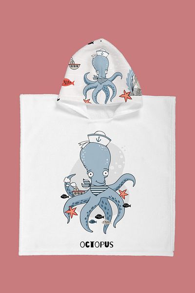 Evdek Πετσέτα παραλίας Sailor Octopus Kids Poncho