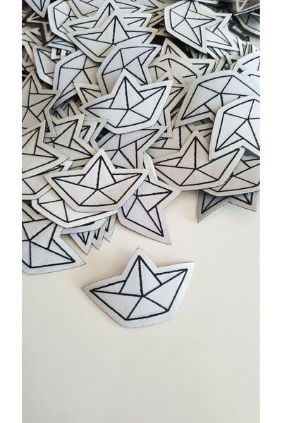 hobizu Ütüyle Yapışan Kayık Desenli Dokuma Arma, Yama, Patch, Aplike