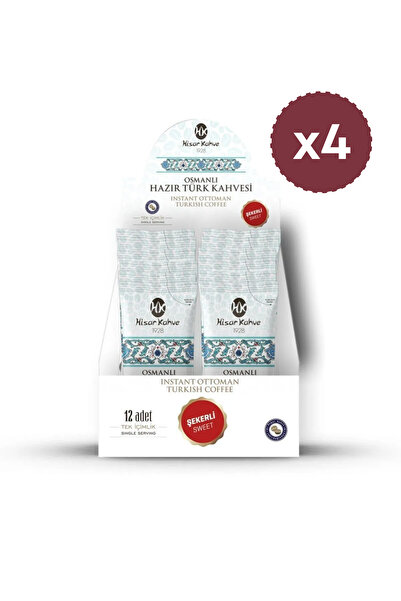 Hisar Kahve Hazır Osmanlı Türk Kahvesi Şekerli 12'li (X4)