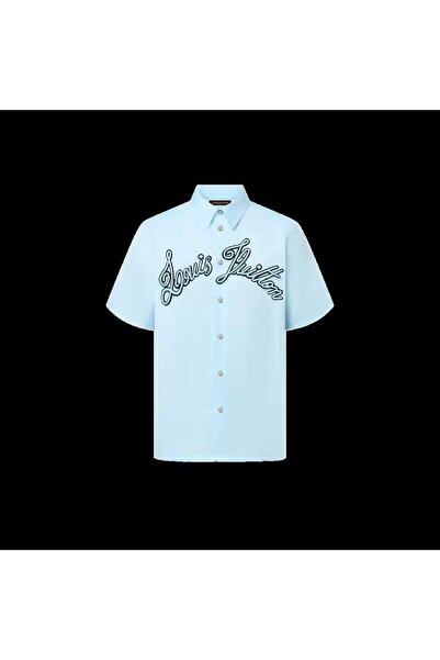 Luxury Brands Boutique نسخة - قميص لويس الخامس المطرز باللون الأزرق