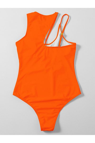 EZRA Women's Swimsuit Shoulder Detail Bodysuit Swimsuit