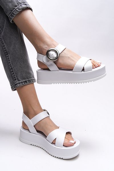 Riccon Clartrana White γυναικεία σανδάλια - 001274