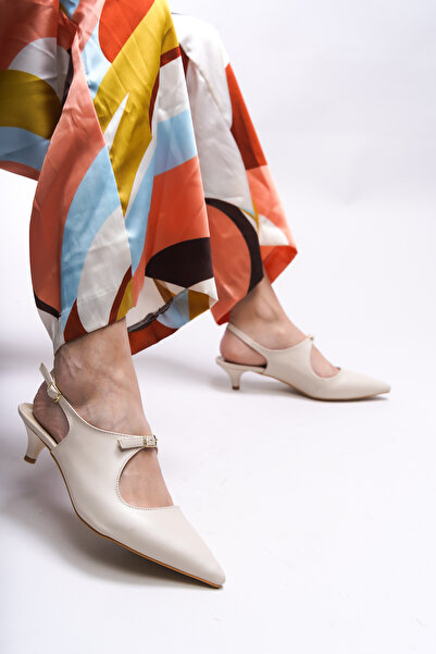 Riccon Iohthion Beige Women's Stiletto Heeled Shoes 001201