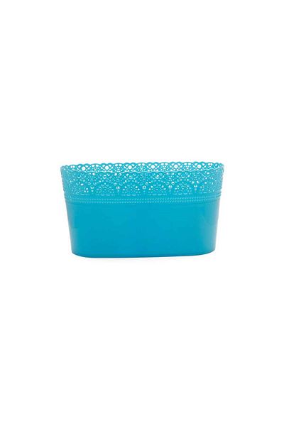 Homelux Lace-lace planter, 3.7 l, UV treated, turquoise, polypropylene