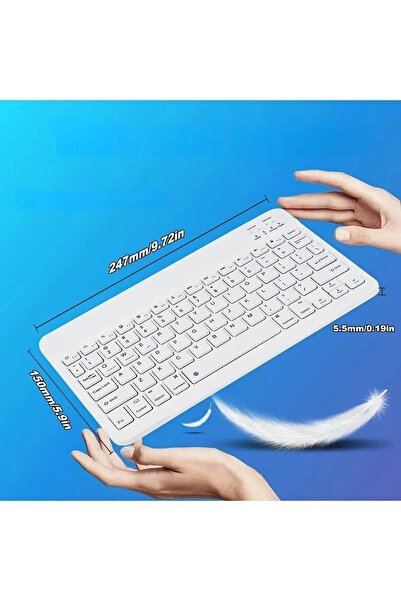 Zineets Kablosuz Şarjlı Bluetooth Klavye Mouse Ve Bluetooth Kulaklık Seti Ultra Slim Tablet Telefon Uyumlu