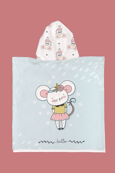 Evdek Πετσέτα παραλίας Pleasant Mouse Kids Poncho