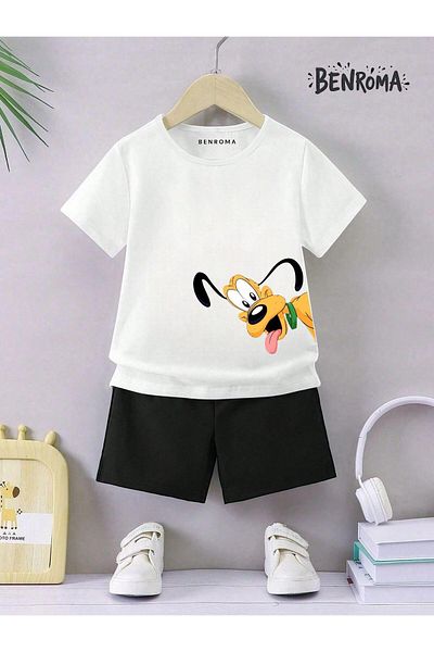 BENROMA Unisex Kids Shorts Set - Character Printed