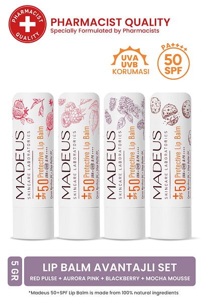MADEUS Spf+50 Intensive Moisturizing and Repairing Tinted Lip Moisturizer 5 Gr