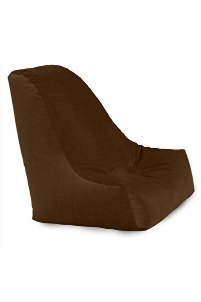 House One Li | Velvet Bean Bag Chair with Filing EPS Beads - 70x70x90 cm - Brown