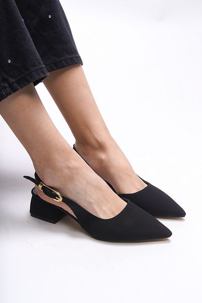 Riccon Iohsevel Matte Black Women's Heeled Shoes - 0012124