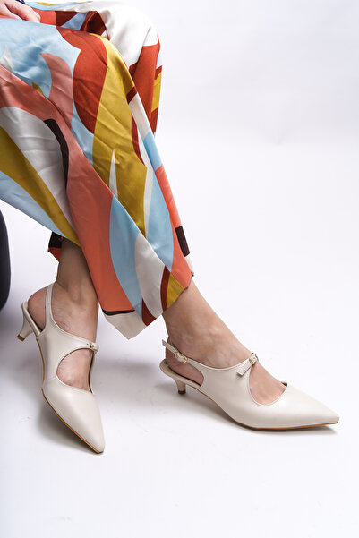 Riccon Iohthion Beige Women's Stiletto Heeled Shoes 001201