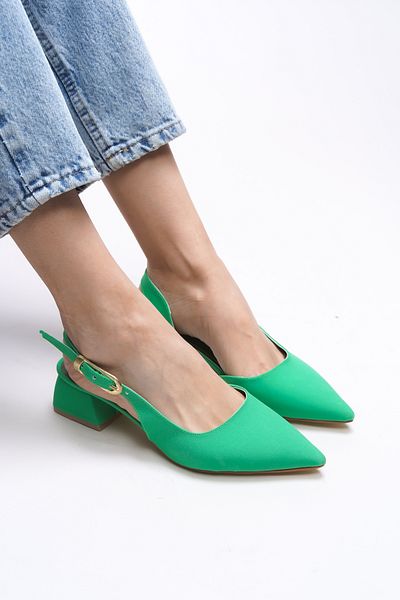 Riccon Iohsevel Matte Green Women's Heeled Shoes - 0012124