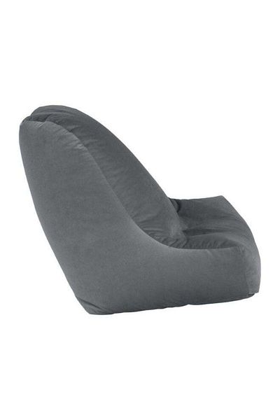 House One Li | Velvet Bean Bag Chair with Filing EPS Beads - 70x70x90 cm - Grey
