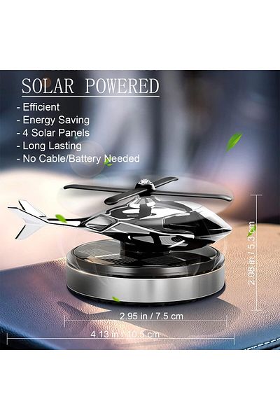 AWH Car Air Freshener, Helicopter Solar Rotating Aromatherapy Diffuser, Alloy Car & Home (Silver)