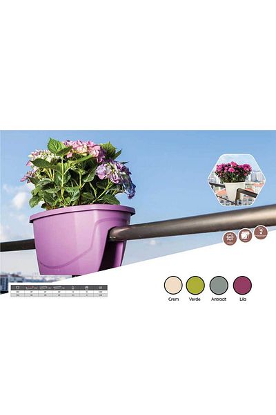 Homelux Emerald Planter, 15.5 L, Lilac, Polypropylene