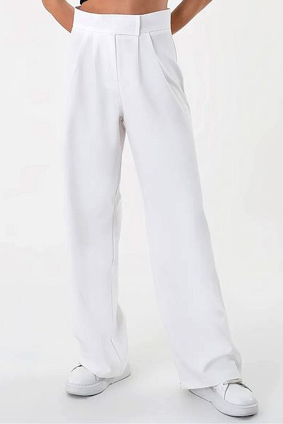 Bestenur Velcro Palazzo Παντελόνι 1353 - Λευκό