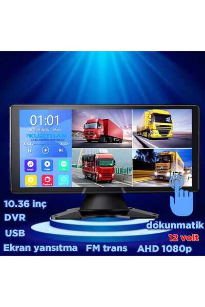 Twogo 10,36 İNÇ 4K DOKUNMATİK EKRAN FM USB AHD MP5 MİRRORLİNK AHD 1080 P DVR ...