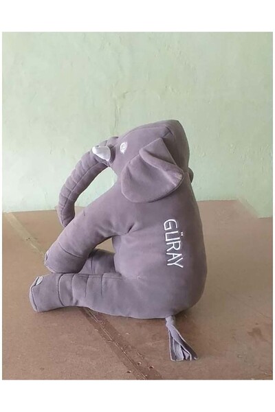 DZGN HOME İsimli Kişiye Özel  60 cm Fil Uyku Arkadaşım Uyku Fili Peluş Yumuşa...