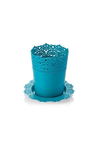 Homelux Lace pot, 2.3 l, UV treated, turquoise, polypropylene