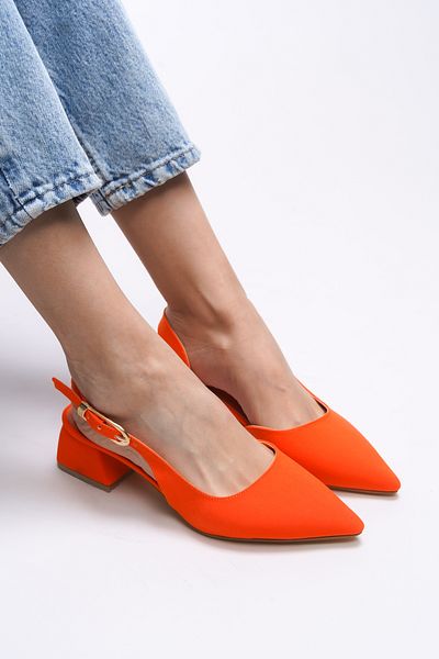 Riccon iohsevel 0012124   Pantofi cu toc de damă portocaliu mat
