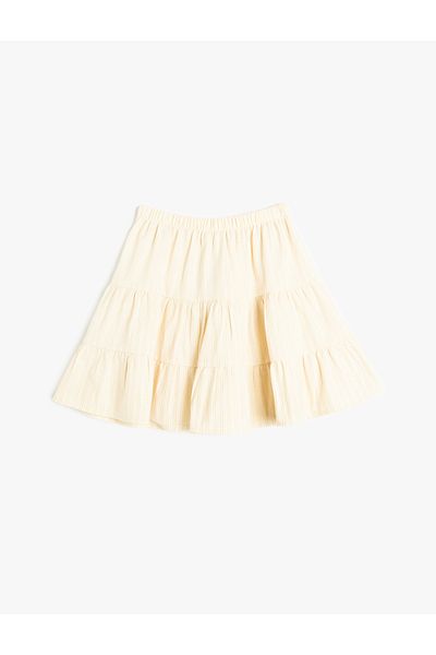 Koton Layered Lurex Detailed Cotton Skirt