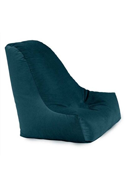 House One Li | Velvet Bean Bag Chair with Filing EPS Beads - 70x70x90 cm - Da...