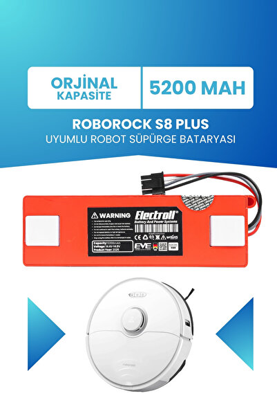ELECTROLL Roborock S8 Plus Uyumlu Batarya (ORJİNAL KAPASİTE) 5200mah Kutulu R...