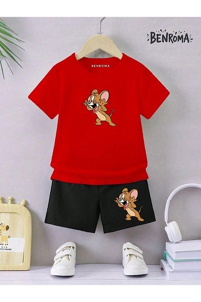 BENROMA Unisex Kids Shorts Set - Character Printed