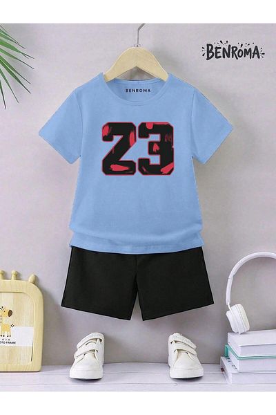 BENROMA Set pantaloni scurți unisex pentru copii - imprimat cu caractere