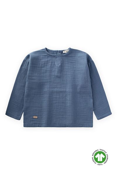 Cigit Hanorac sezonier din triunghi organic albastru indigo de 2-10 ani