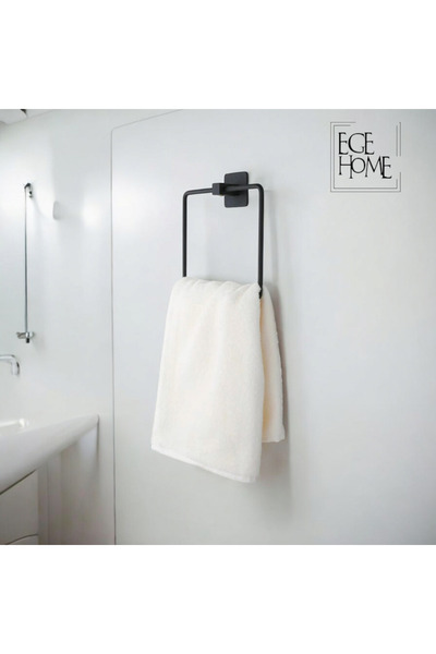 Home Yapışkanlı Havluluk Siyah Havlu Askısı Metal Havlu Tutacağı Banyo Havlul...