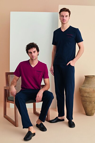 Polat Set pijama cu mânecă scurtă pentru bărbați Elite Point 1517