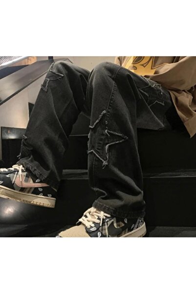 Butik TREND Y2K BAGGY POCKED STAR DENIM JEANS