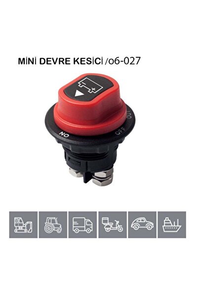 Aksa 12V-24V Devre Kesici Pls Mini Marin Tipi Çevirmeli On-Off-Out - 06-027