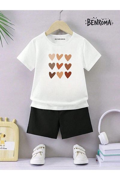 BENROMA Unisex Kids Shorts Set - Character Printed