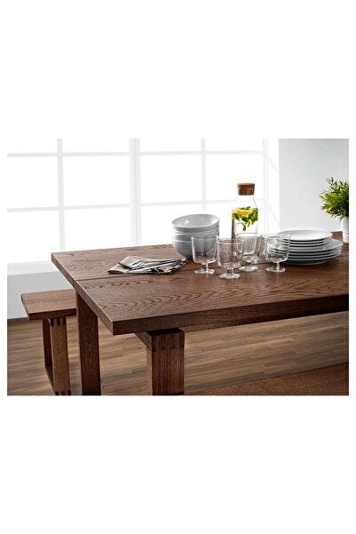 IKEA bank, meşe kaplama-kahverengi, 180 cm