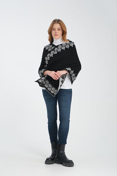 VEGA MODA Σάλι ώμου με μοτίβο Ivy, Κομψό άνετο σάλι ώμου με μοτίβο κισσού, πλεκτό σάλι ώμου, αναστρέψιμο σάλι