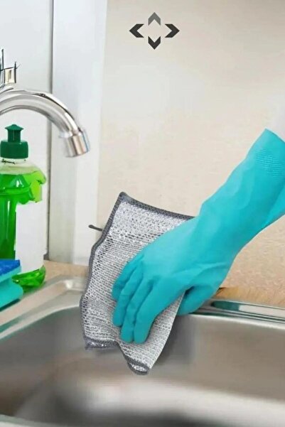 HİROS'H Bulaşık Teli Süngeri Tel Bez Bulaşık Bezi Telli Ovma Çizmez Mutfak Banyo