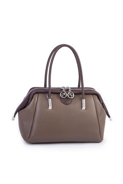 Nas Bag Mink Brown Lopez - Geantă de mână vintage de mărime midi pentru femei