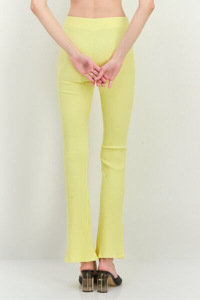 MANGO Woman Yellow Women's Trousers 27045804