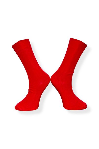 Mevo Single Unisex Plain Red Color Stretchy Moisturizing Cotton Socks