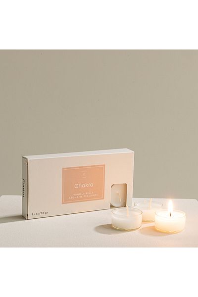 Chakra Vanilla Tea Light Candle Natural